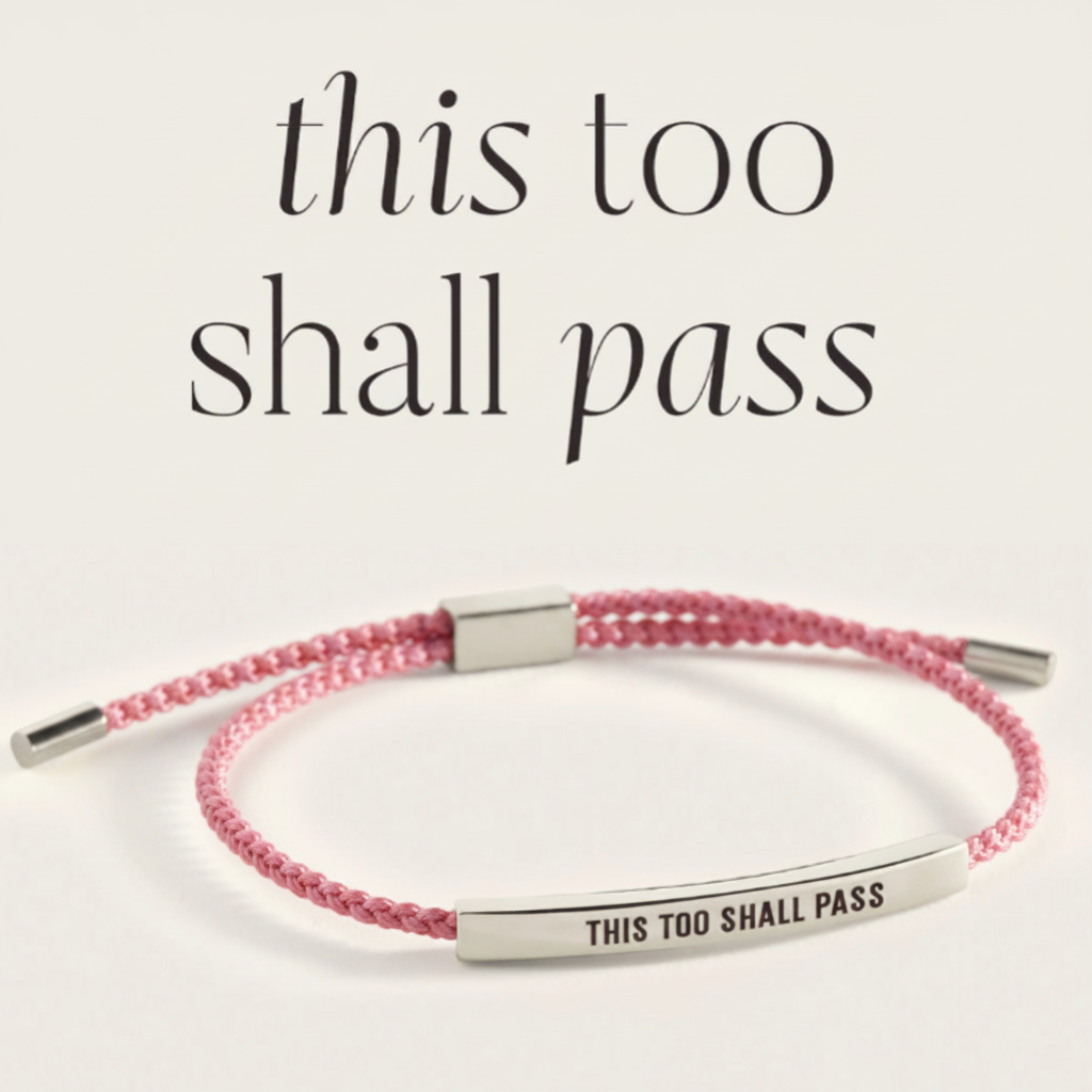This Too Shall Pass Inspire Bracelet in Pink, silver by Seeyoura