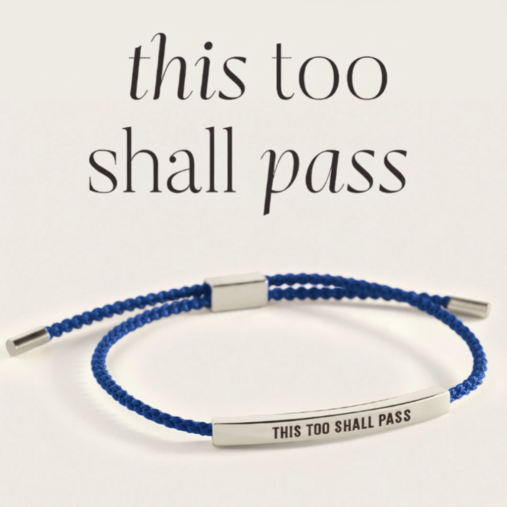 This Too Shall Pass Inspire Bracelet in Royal Blue, silver by Seeyoura