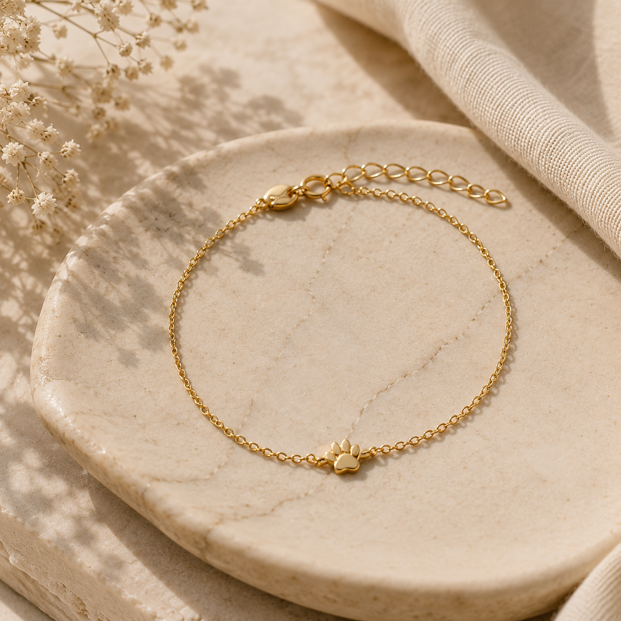 Tiny Pawprint Bracelet by Seeyoura