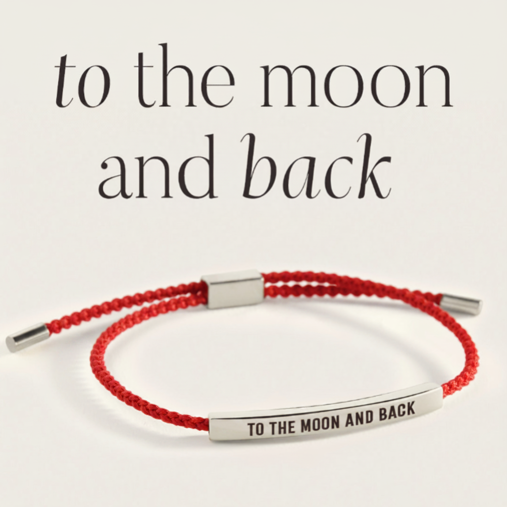 To The Moon And Back Inspire Bracelet in Lucky Red, silver by Seeyoura