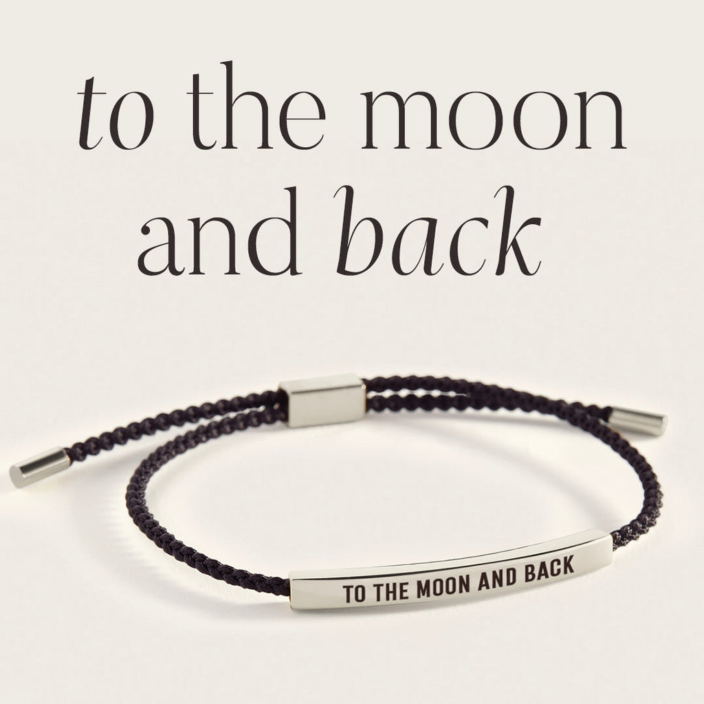 To The Moon And Back Inspire Bracelet in Midnight Black, silver by Seeyoura