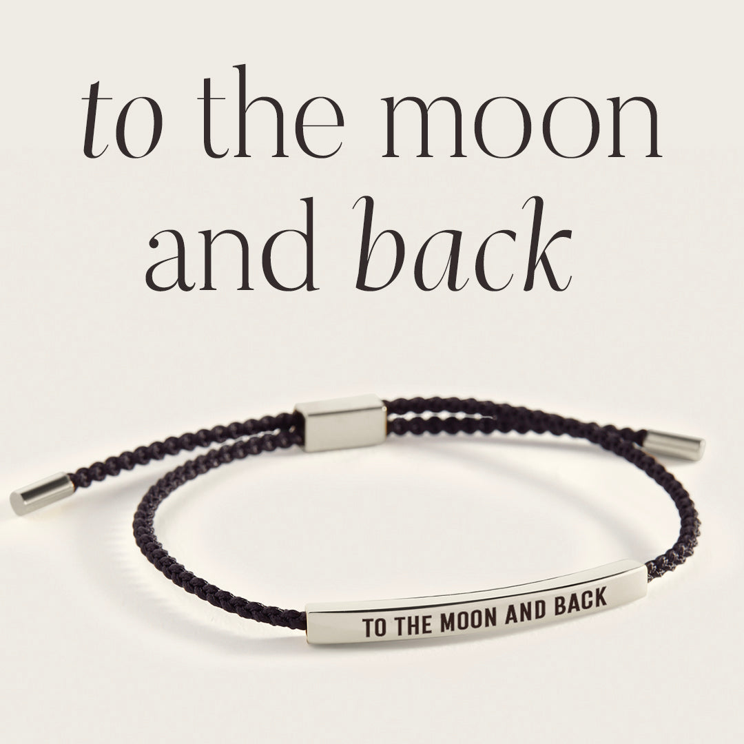 To The Moon And Back Inspire Bracelet in Midnight Black, silver by Seeyoura