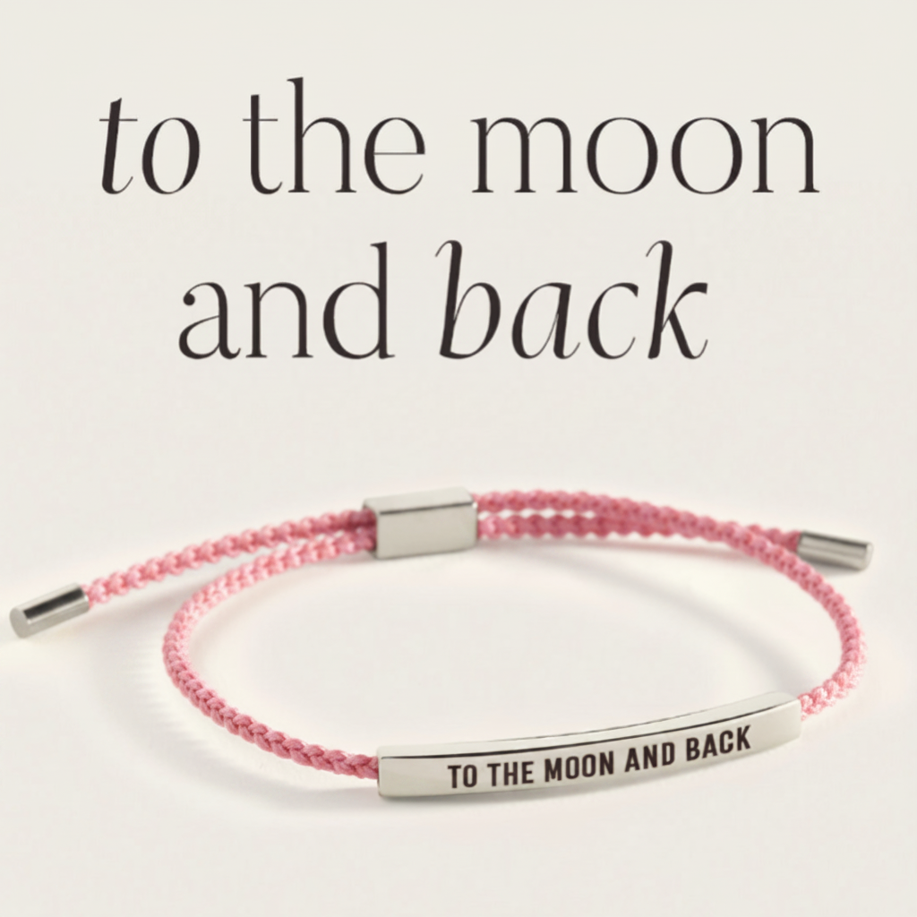 To The Moon And Back Inspire Bracelet in Pink, silver by Seeyoura