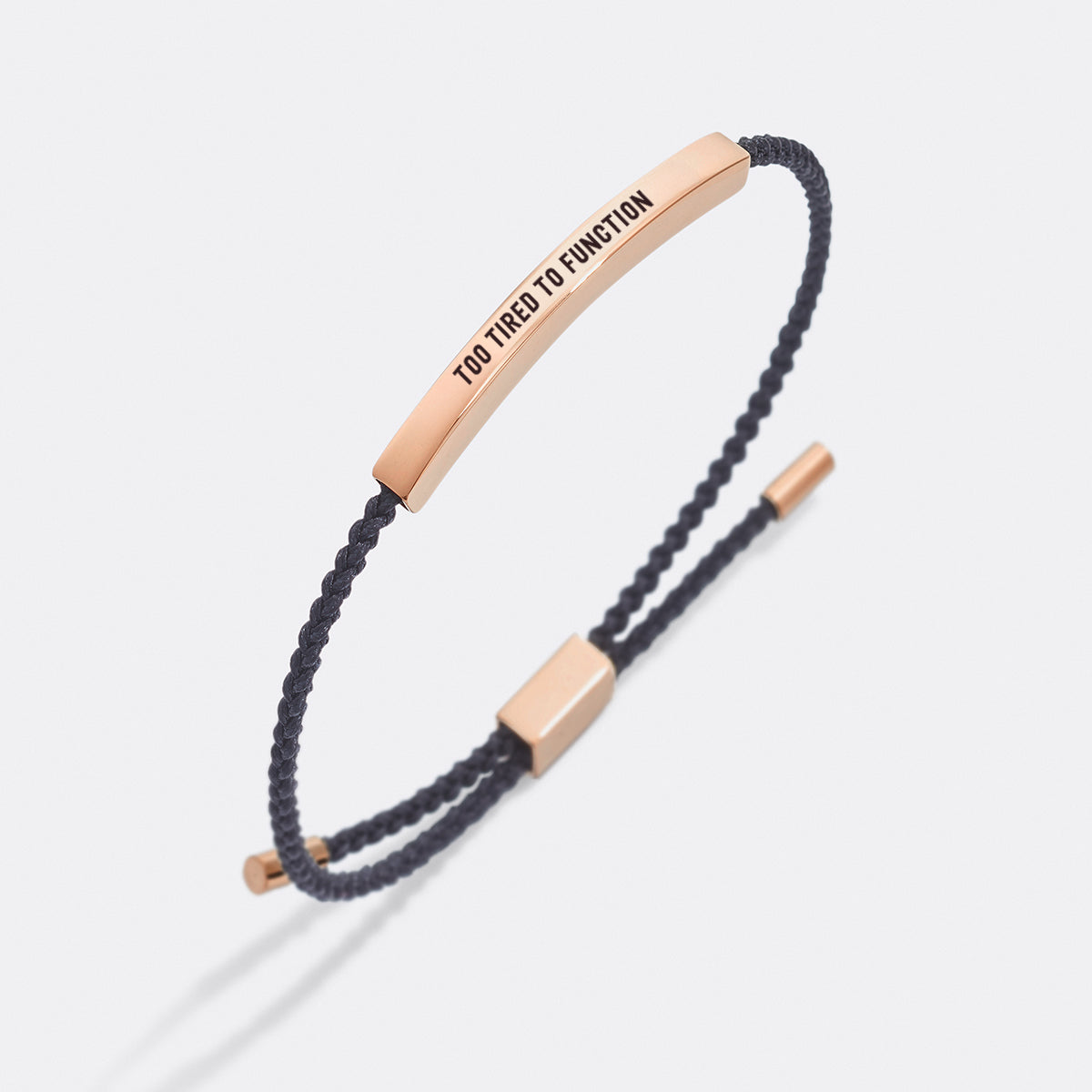Too Tired to Function Inspire Bracelet in 18-k-rose-gold-plated by Seeyoura
