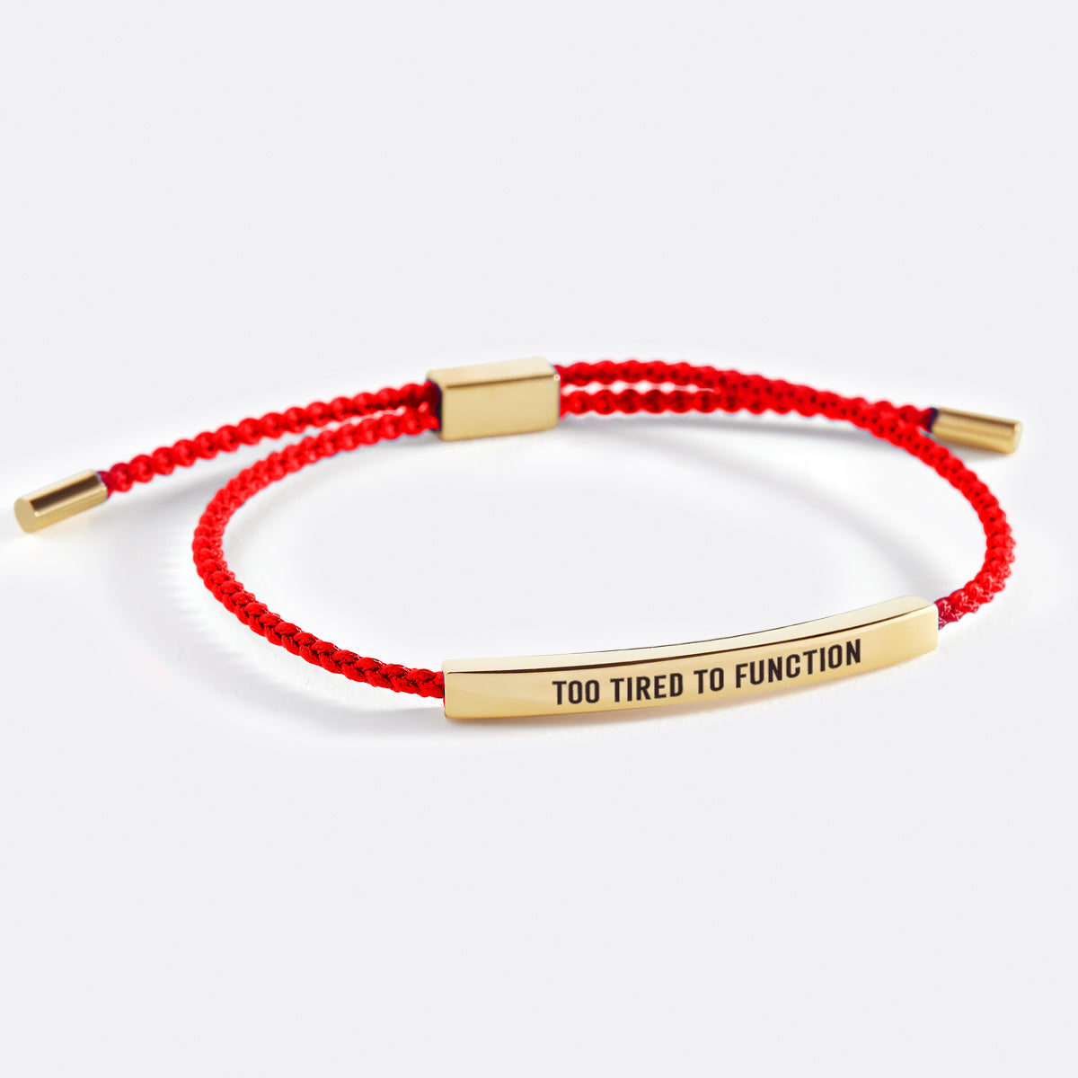 Too Tired to Function Inspire Bracelet in Lucky Red, gold by Seeyoura