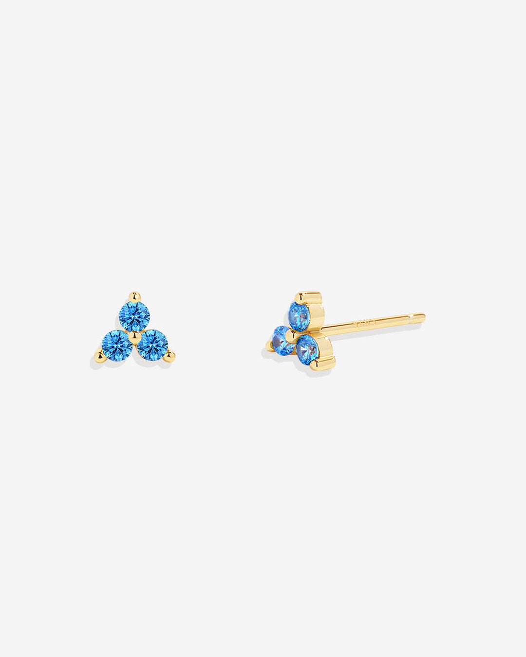 Trinity Birthstone Stud Earrings in December Tanzanite, 18-k-gold-over-sterling-silver by Seeyoura
