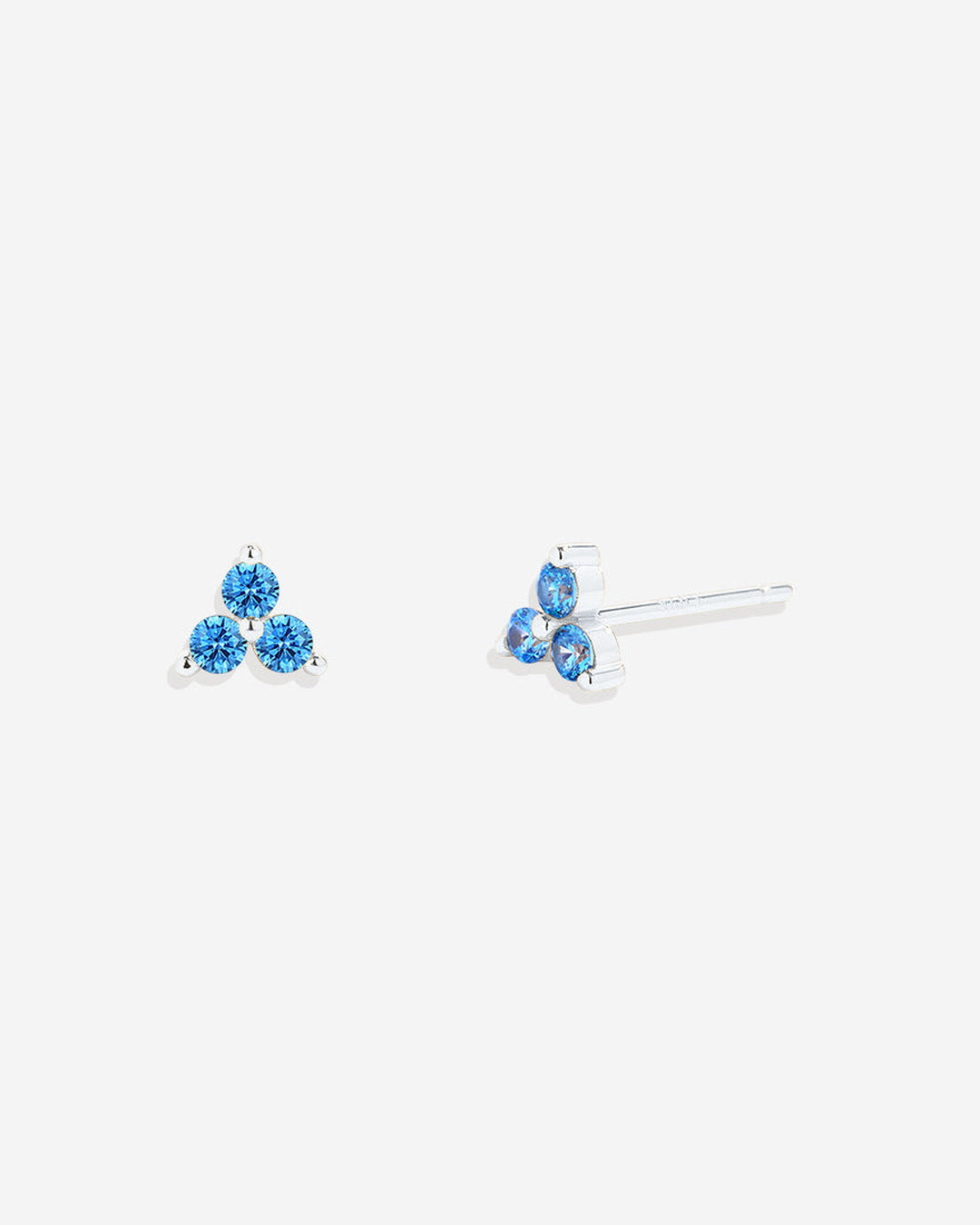 Trinity Birthstone Stud Earrings in December Tanzanite, 925-sterling-silver by Seeyoura