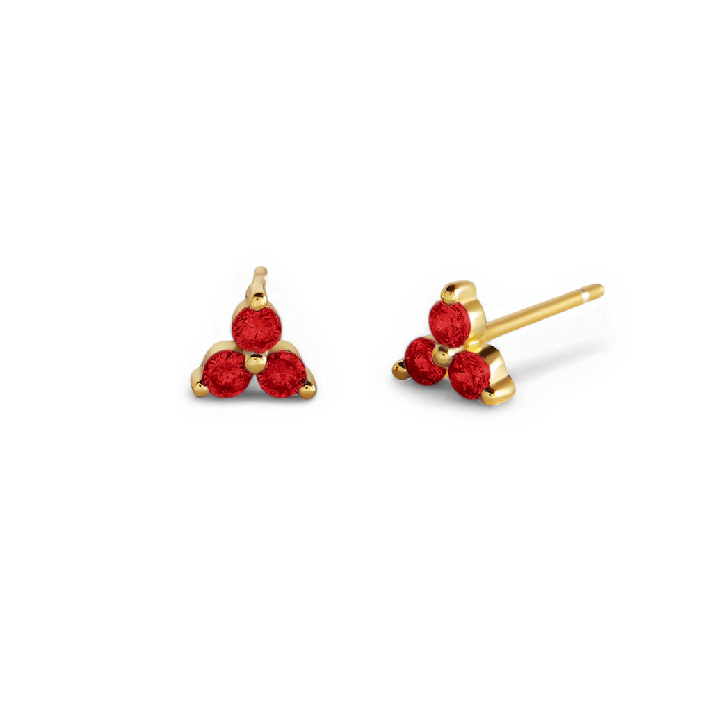 Trinity Birthstone Stud Earrings by Seeyoura