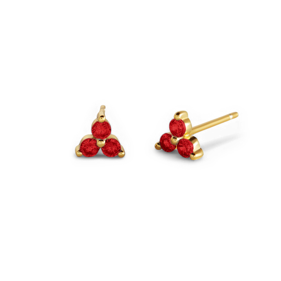 Trinity Birthstone Stud Earrings by Seeyoura