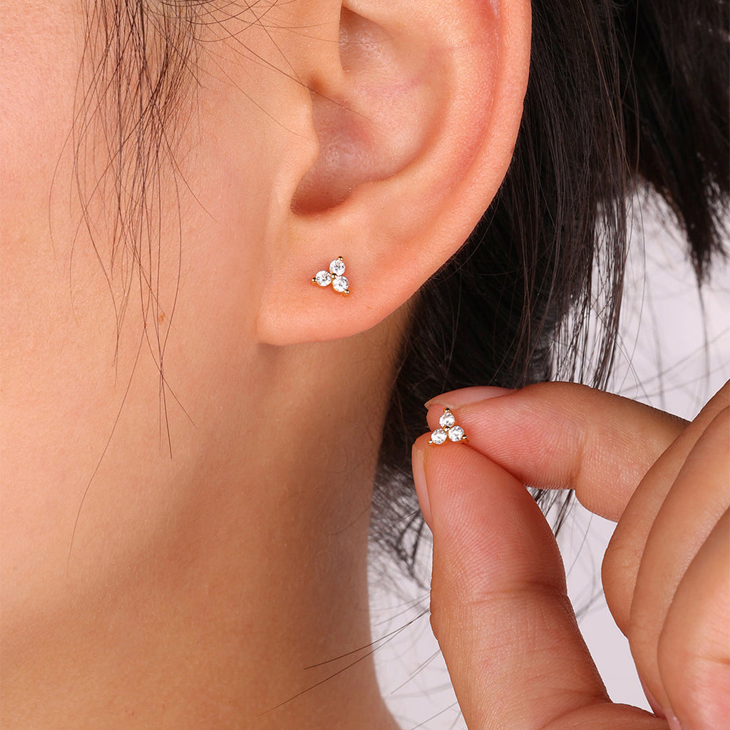 Trinity Birthstone Stud Earrings by Seeyoura