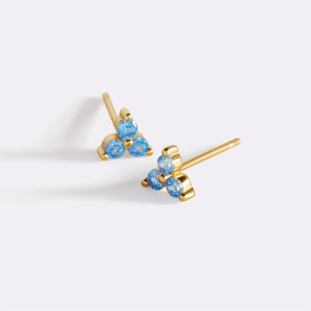 Trinity Birthstone Stud Earrings by Seeyoura