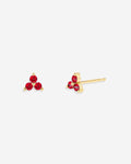 Trinity Birthstone Stud Earrings in January Garnet, 18-k-gold-over-sterling-silver by Seeyoura