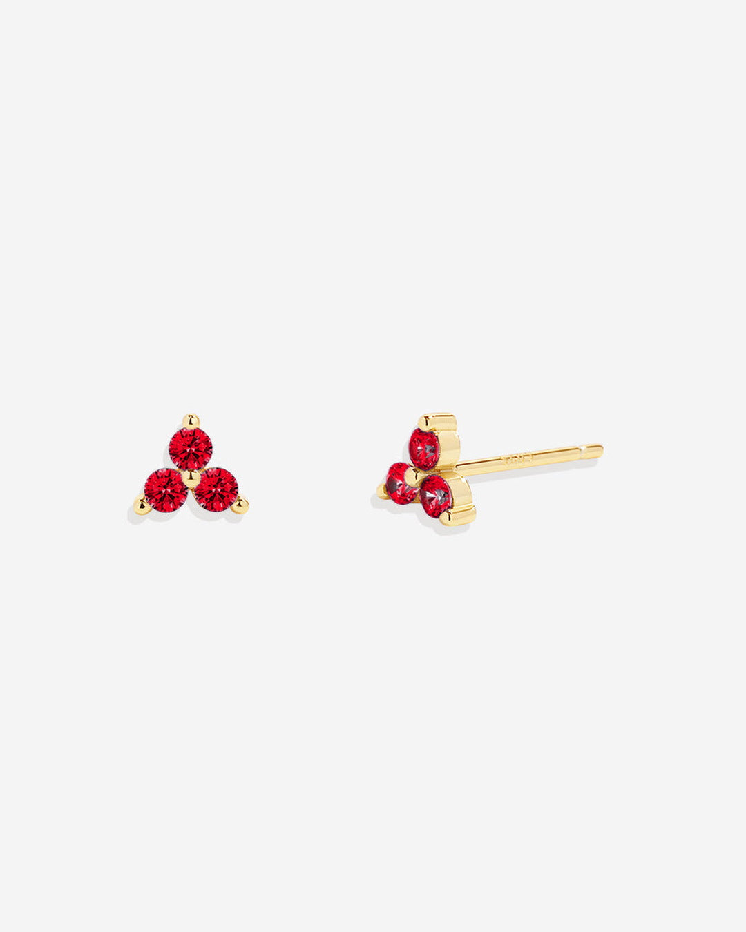 Trinity Birthstone Stud Earrings in January Garnet, 18-k-gold-over-sterling-silver by Seeyoura
