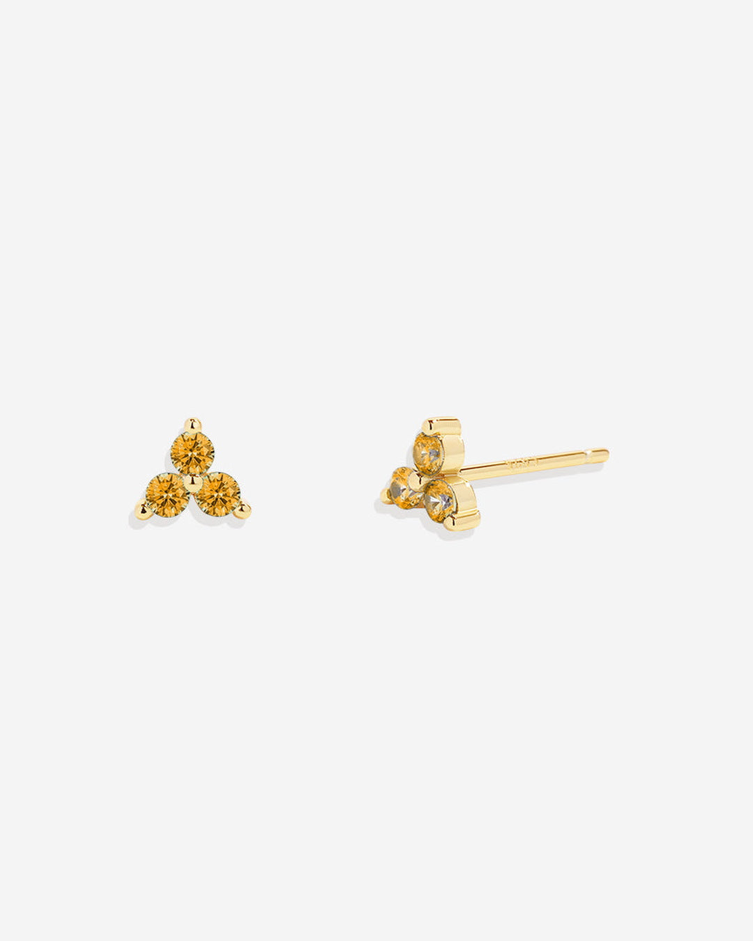 Trinity Birthstone Stud Earrings in November Citrine, 18-k-gold-over-sterling-silver by Seeyoura