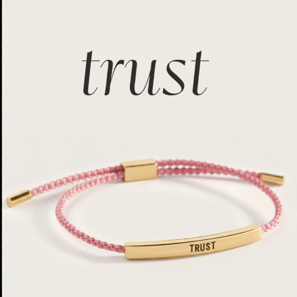 Trust Inspire Bracelet in Pink, gold by Seeyoura