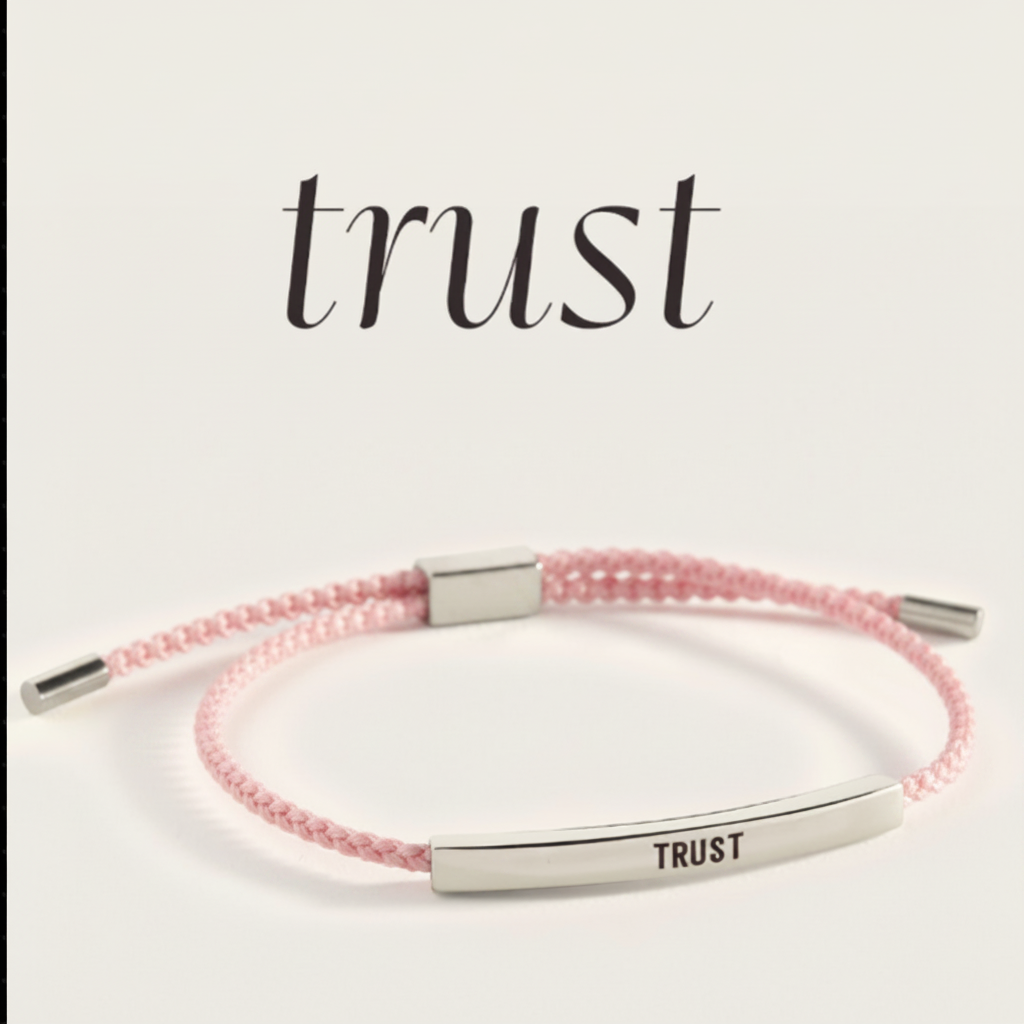 Trust Inspire Bracelet in Pink, silver by Seeyoura