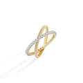 Twisted Interlocking Diamond Band in 18k Gold Over Sterling Silver by Seeyoura