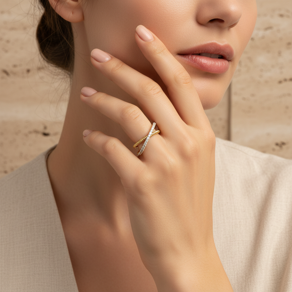 Twisted Interlocking Diamond Band by Seeyoura