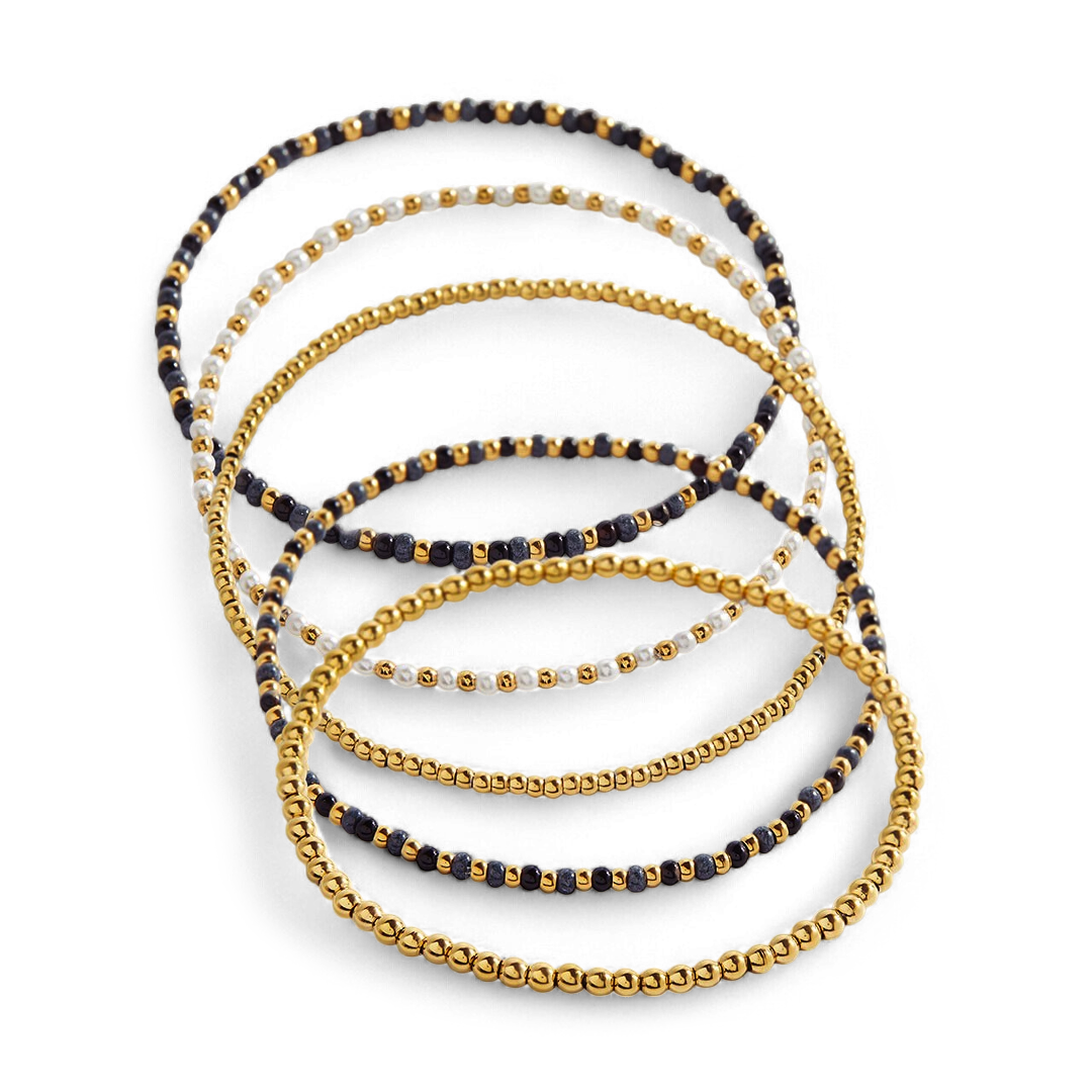 Weather the Storm Beaded Bracelet Stacking Set by Seeyoura