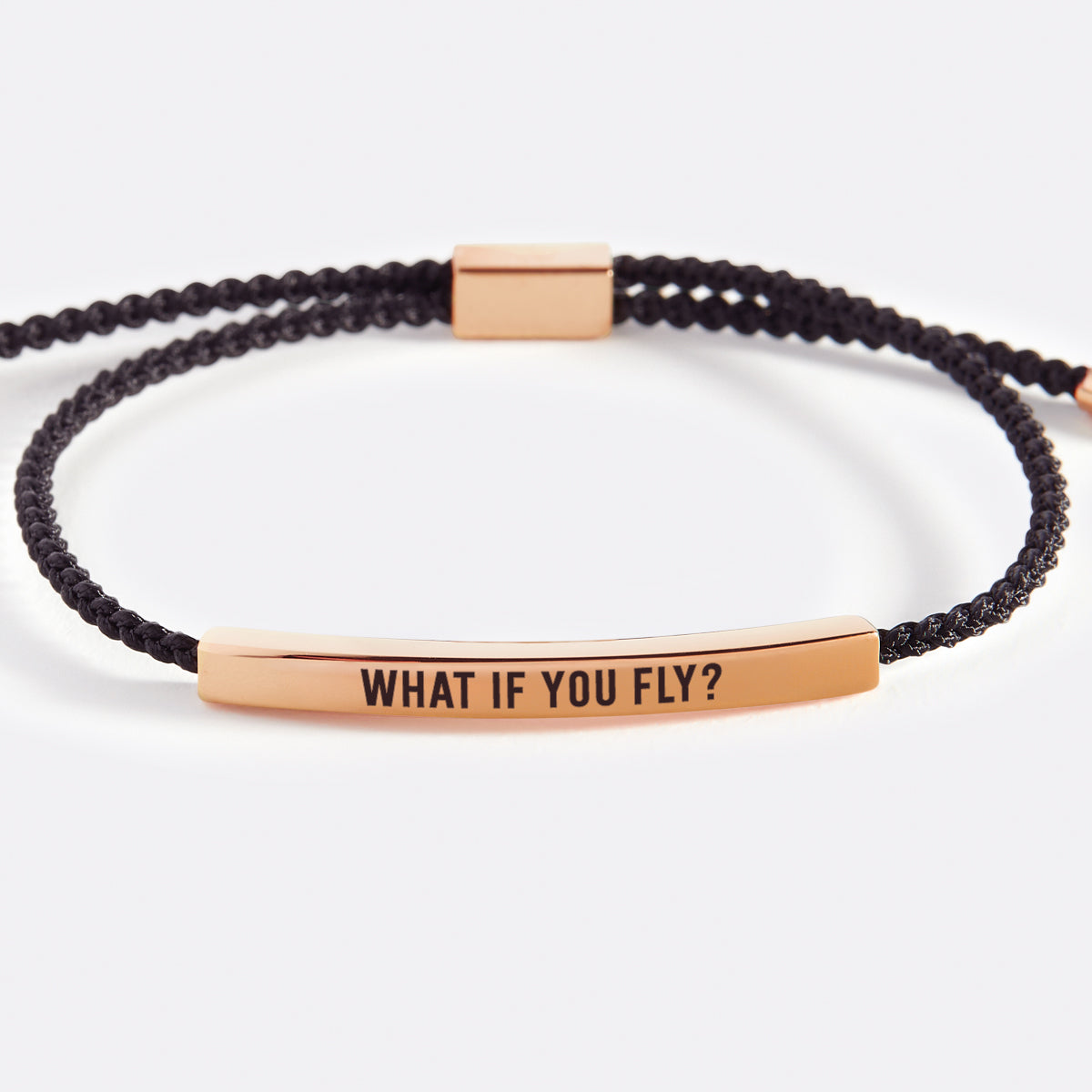 What If You Fly? Inspire Bracelet in Midnight Black, 18-k-rose-gold-plated by Seeyoura