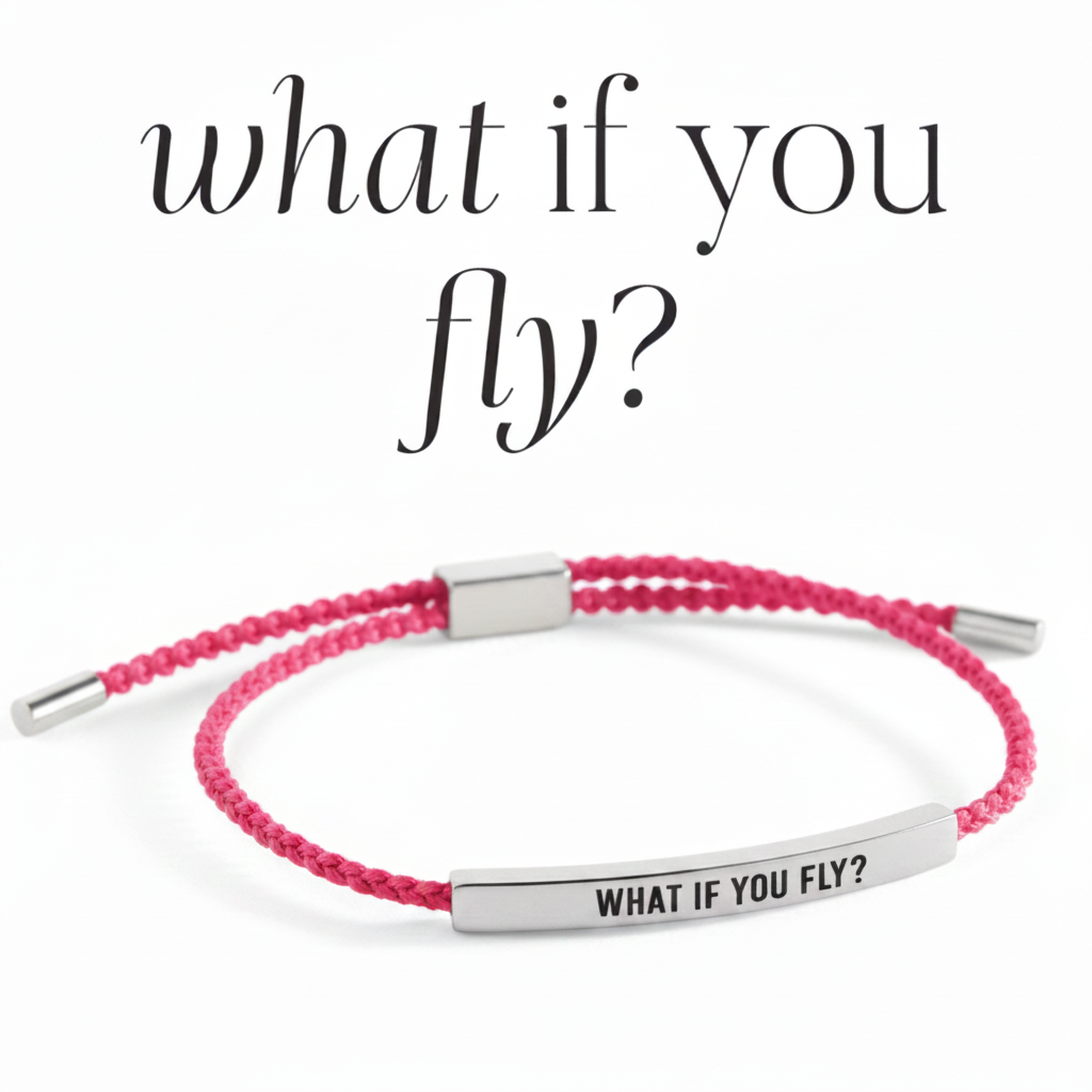 What If You Fly? Inspire Bracelet in Pink, gold by Seeyoura