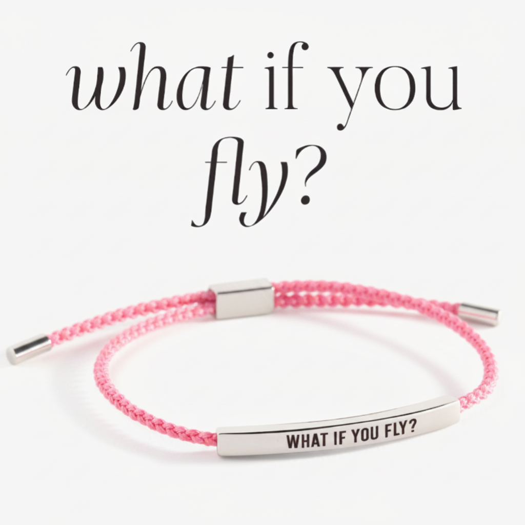 What If You Fly? Inspire Bracelet in Pink, silver by Seeyoura