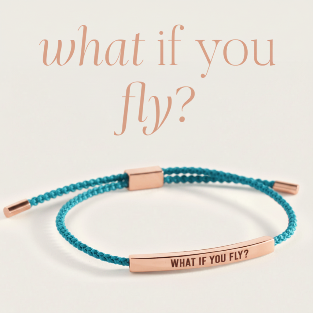 What If You Fly? Inspire Bracelet in Royal Blue, 18-k-rose-gold-plated by Seeyoura