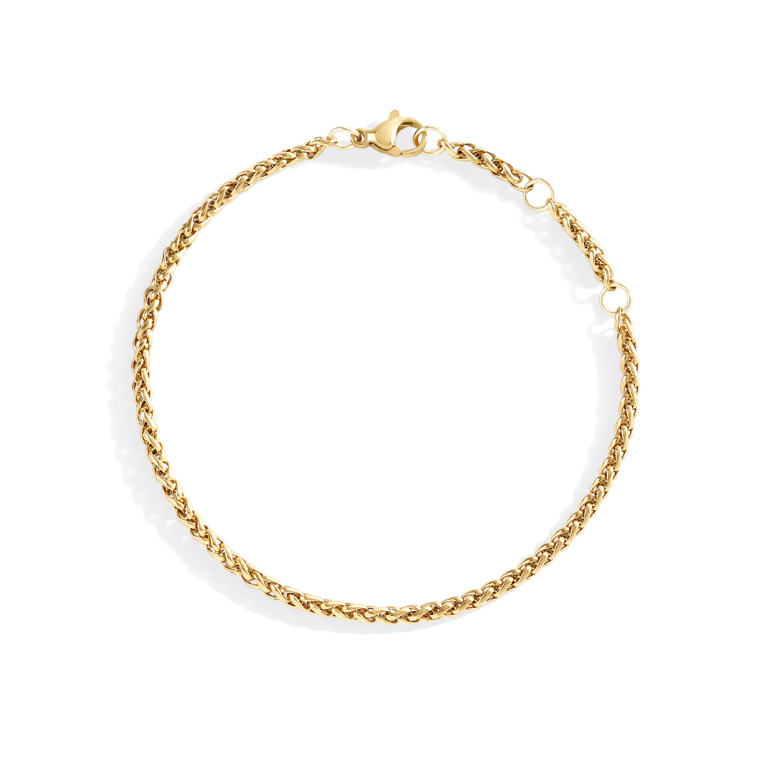 Wheat Chain Bracelet in gold by Seeyoura