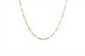 White Beaded Station Necklace in Gold, 16" + 2" by Seeyoura