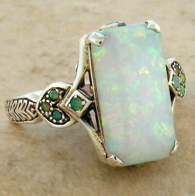 White Opal Silver Ring for Women by Seeyoura