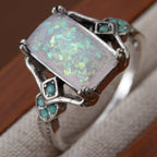 White Opal Silver Ring for Women by Seeyoura