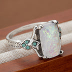 White Opal Silver Ring for Women by Seeyoura