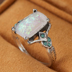 White Opal Silver Ring for Women by Seeyoura