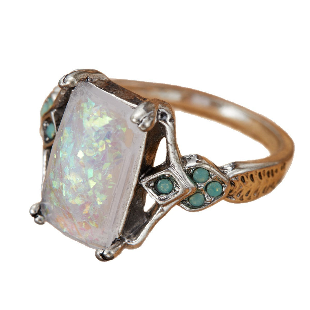 White Opal Silver Ring for Women by Seeyoura