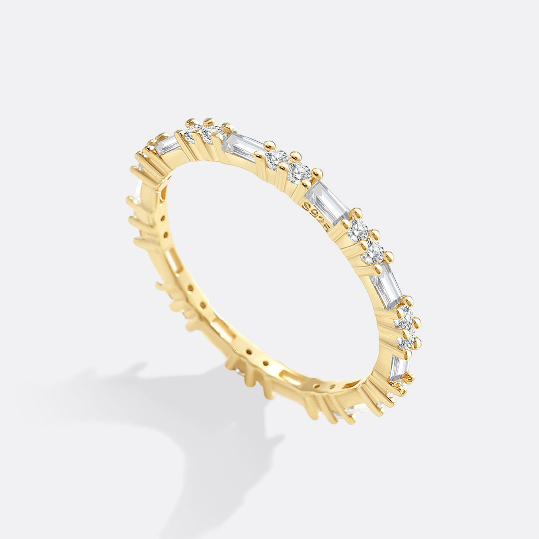 Baguette Gemstone Stacking Ring in 18-k-gold-over-sterling-silver by Seeyoura