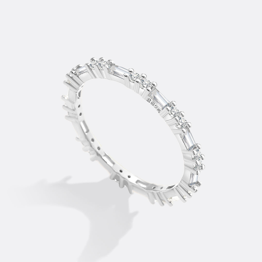 Baguette Gemstone Stacking Ring in 925-sterling-silver by Seeyoura