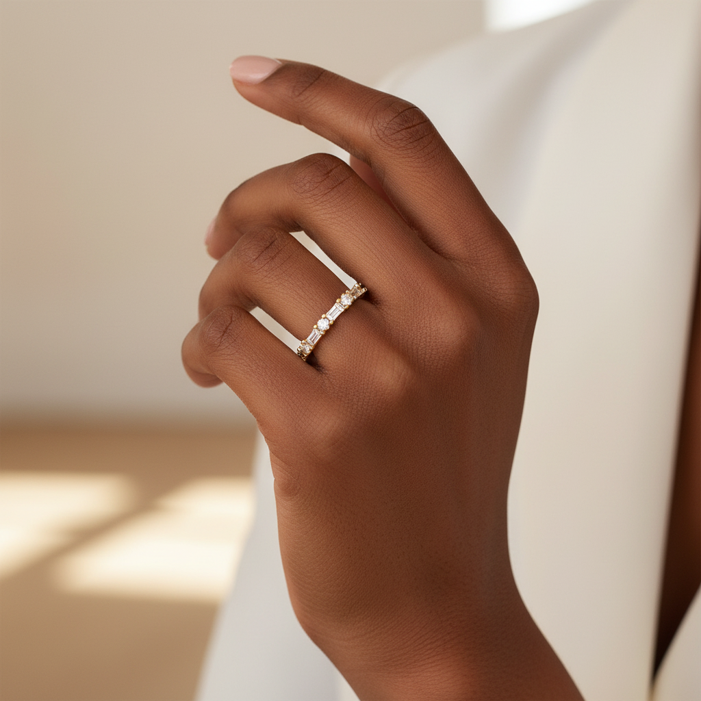 Baguette Gemstone Stacking Ring by Seeyoura