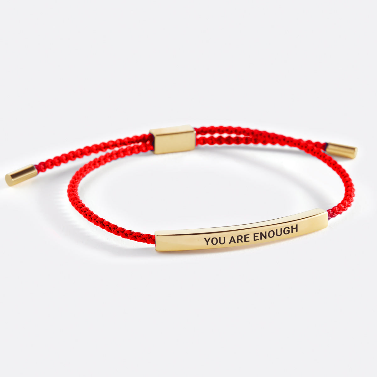 You Are Enough Inspire Bracelet in Lucky Red, gold by Seeyoura