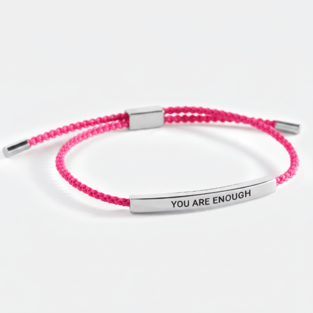 You Are Enough Inspire Bracelet in Lucky Red, silver by Seeyoura