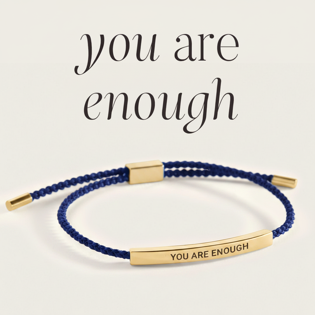 You Are Enough Inspire Bracelet in Royal Blue, gold by Seeyoura