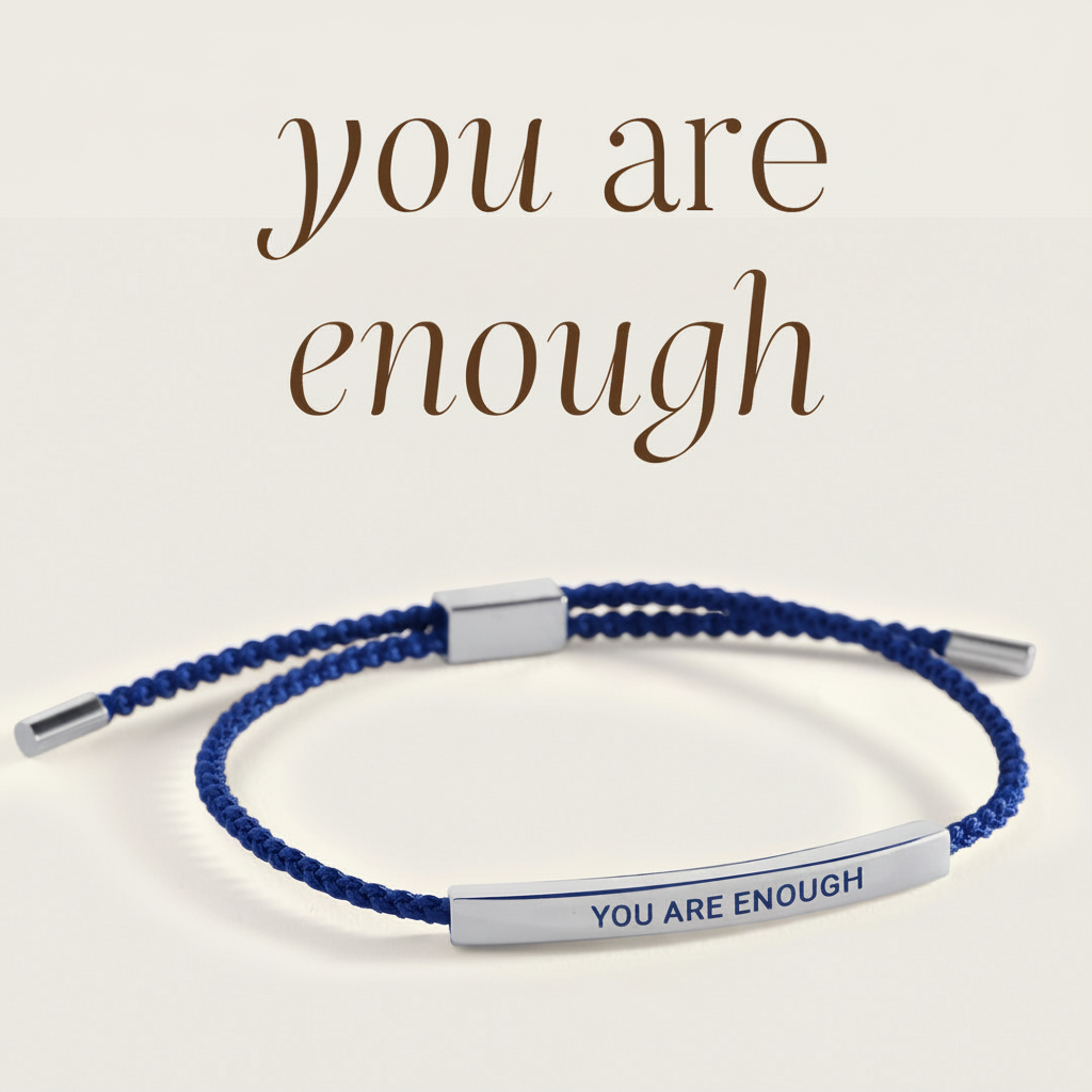 You Are Enough Inspire Bracelet in Royal Blue, silver by Seeyoura