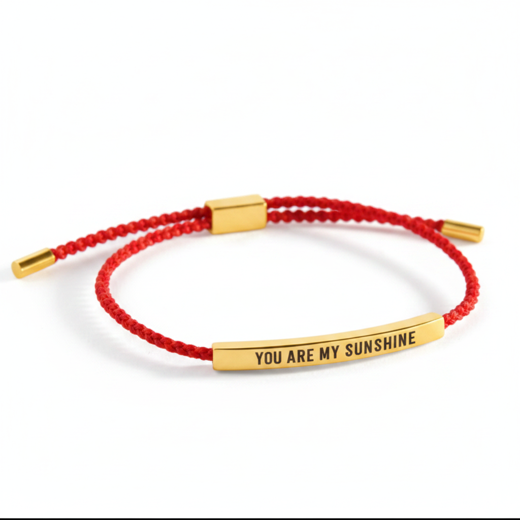 You Are My Sunshine Inspire Bracelet in Lucky Red, gold by Seeyoura