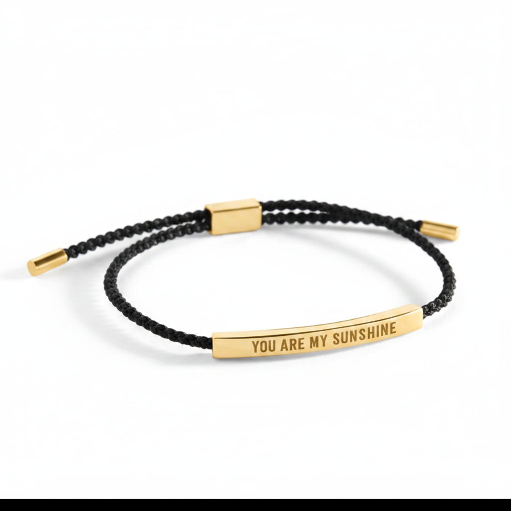 You Are My Sunshine Inspire Bracelet in Midnight Black, gold by Seeyoura