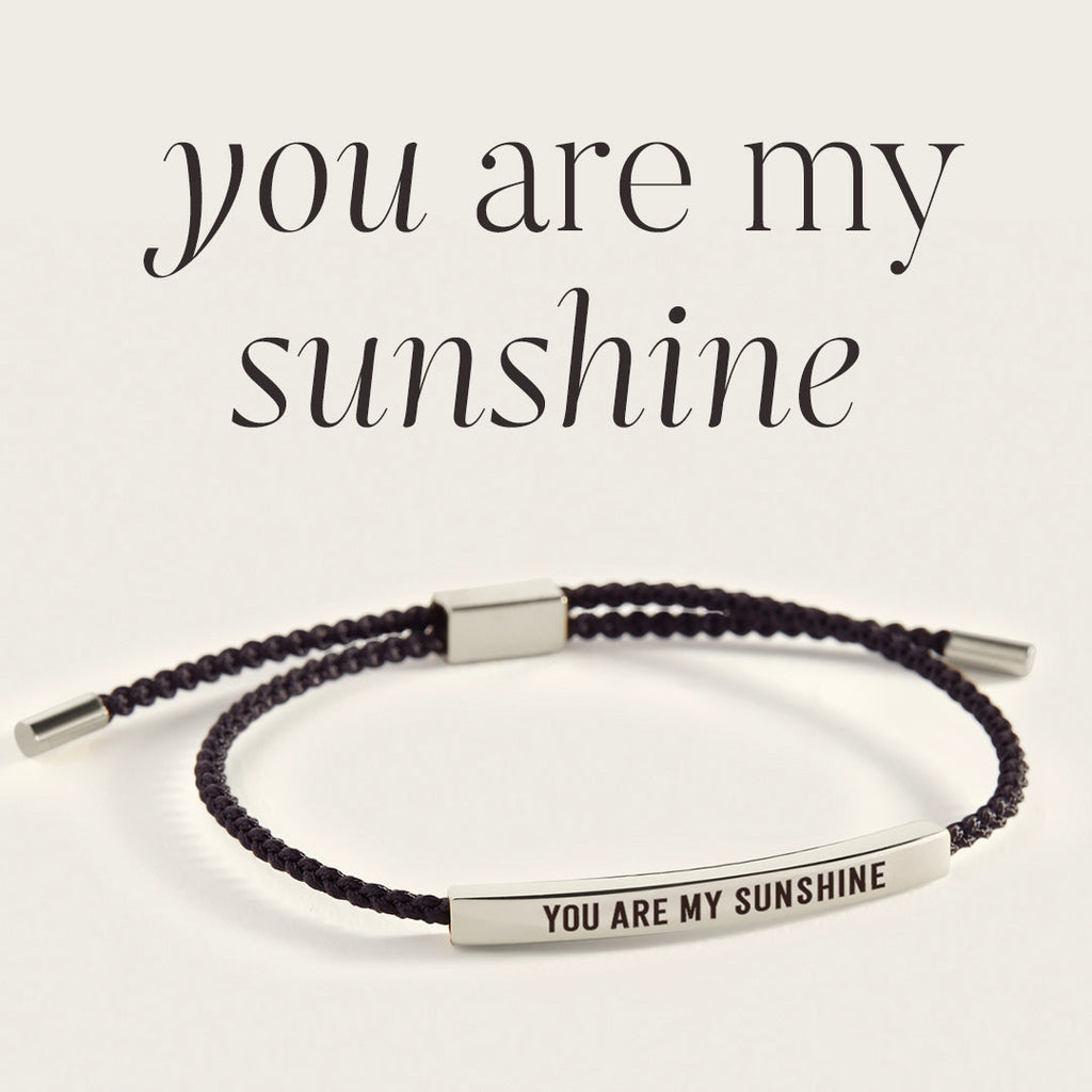 You Are My Sunshine Inspire Bracelet in Midnight Black, silver by Seeyoura