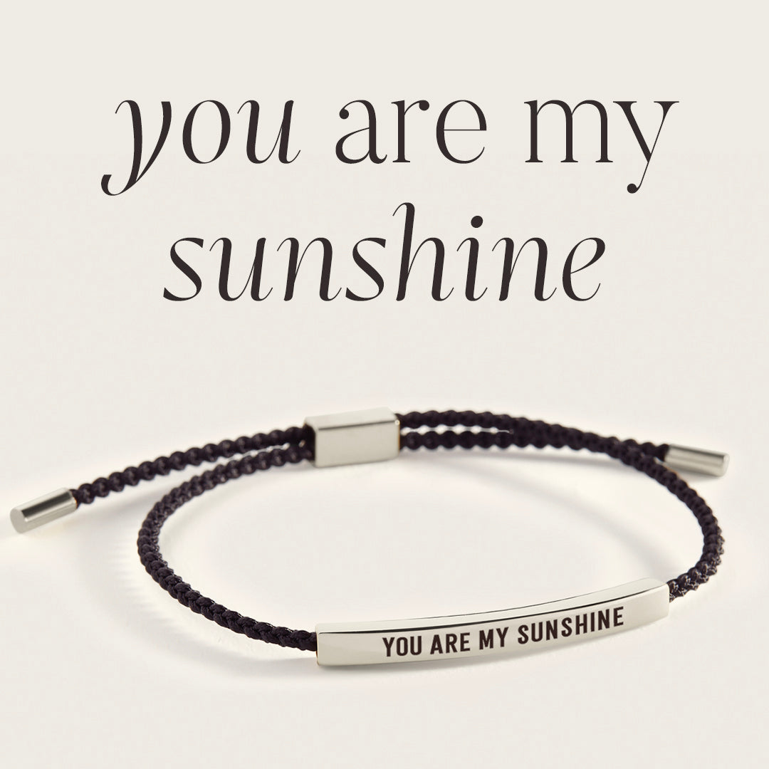 You Are My Sunshine Inspire Bracelet in Midnight Black, silver by Seeyoura