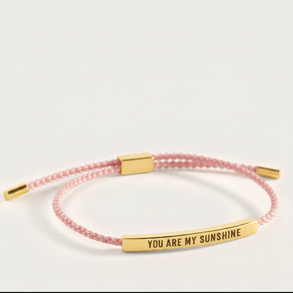 You Are My Sunshine Inspire Bracelet in Pink, gold by Seeyoura