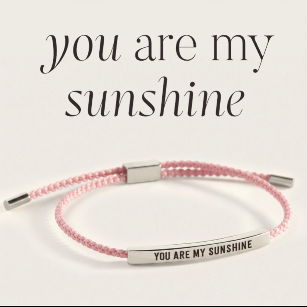 You Are My Sunshine Inspire Bracelet in Pink, silver by Seeyoura