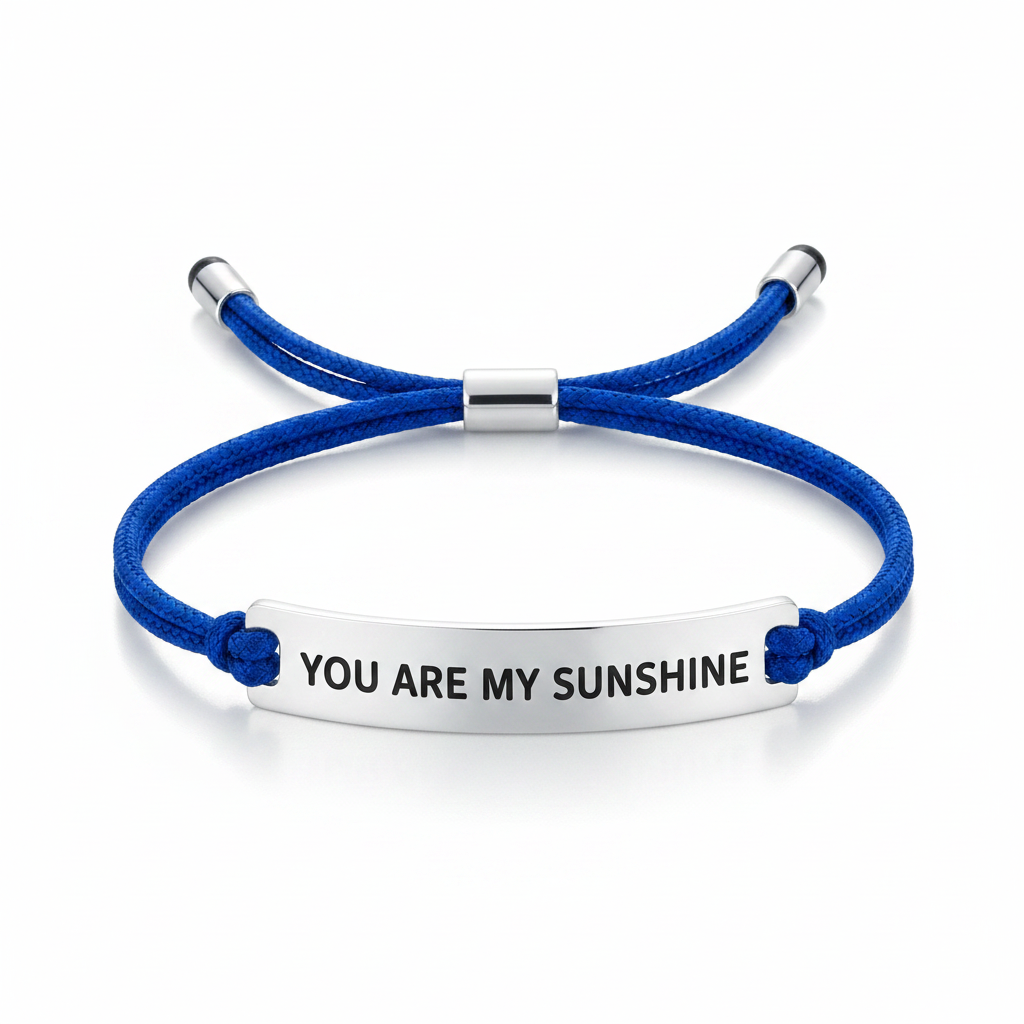 You Are My Sunshine Inspire Bracelet in Royal Blue, silver by Seeyoura