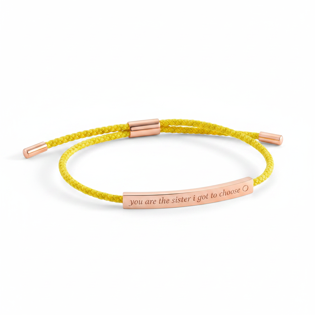 You are the Sister I got to Choose Inspire Bracelet in Lemon Yellow, rose-gold by Seeyoura