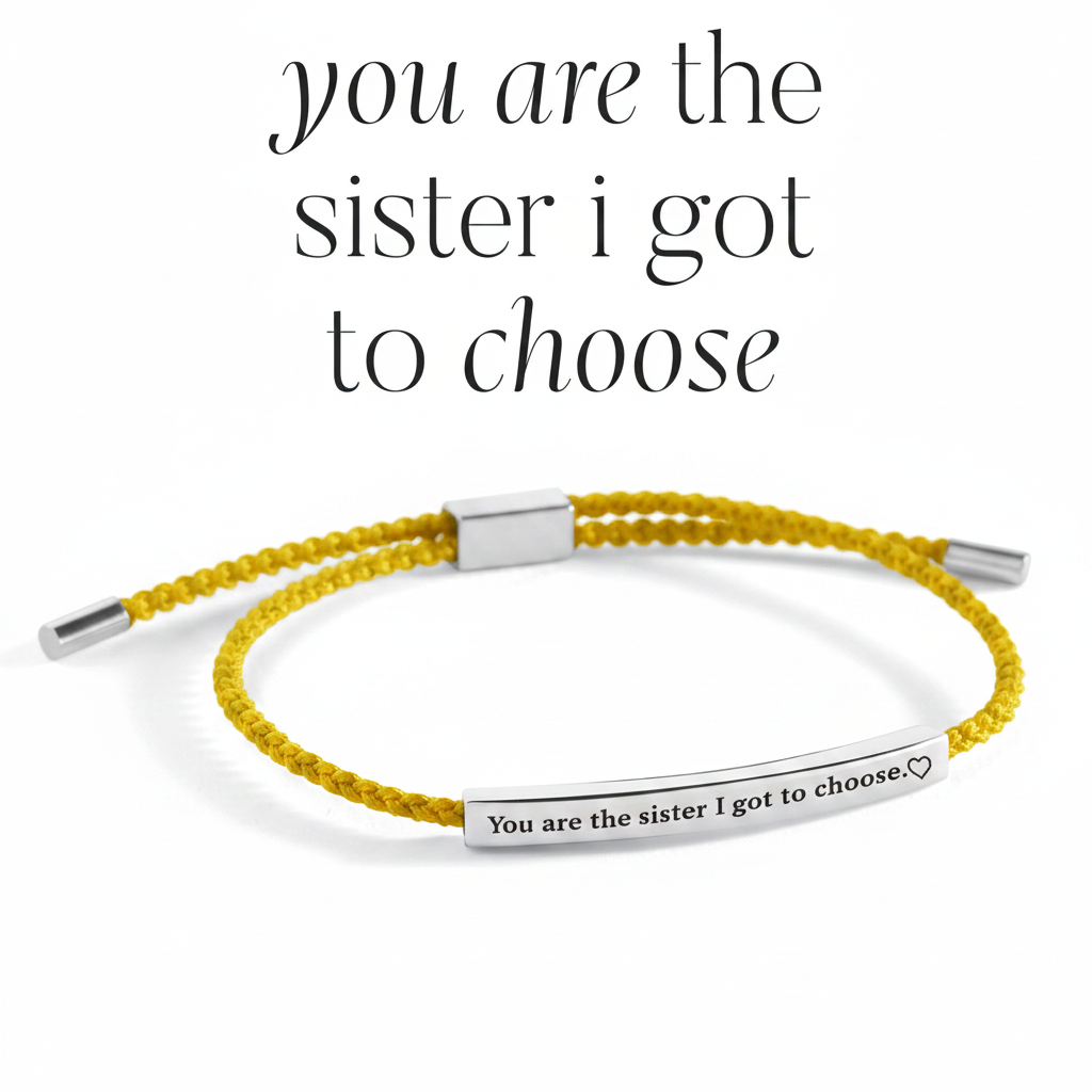 You are the Sister I got to Choose Inspire Bracelet in Lemon Yellow, silver by Seeyoura